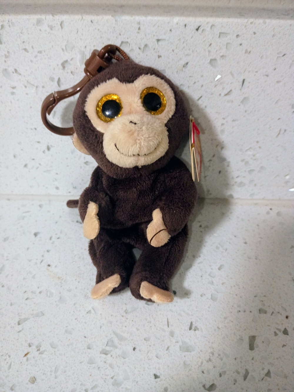 Ty Beanie Bellies Brown and Cream Matteo Clip-On Beanie Boo
